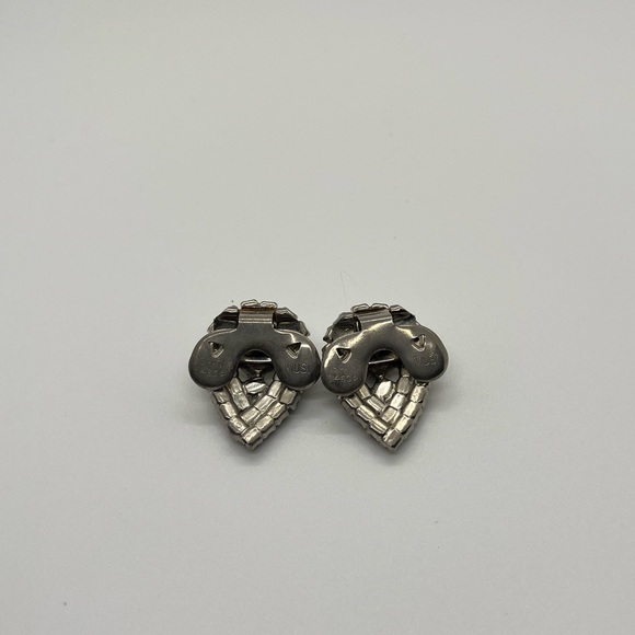 Vintage Silver Tone Shoe Fur,or Scarf Clips Rhinestones Signed Musi - Picture 4 of 6